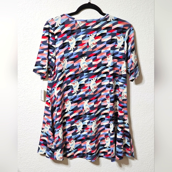 Lularoe Shirt Womens Size S Scoop Neck Short Sleeve Snowman Pullover Tunic - Picture 4 of 10
